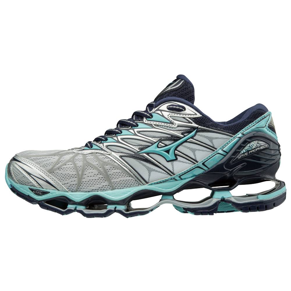 Damske Bezecke Topanky Mizuno Wave Prophecy 7 Strieborne/Svetlo Tyrkysové Siva Vypredaj FNAY49561